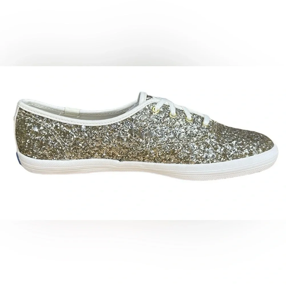Keds for Kate Spade CH KS Platinum Gold Glitter #WF57125 Shoes Sneakers Size 9.5